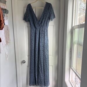 Baltic Born Dusty Blue Lace Maxi Dress